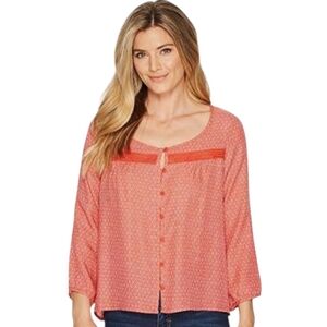 Toad & Co Red Windsong Button Front Shirt Tencel Size Small